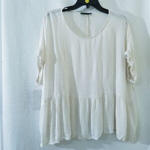 Linen blend top